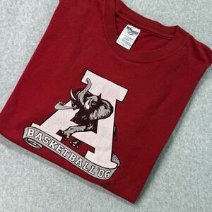 Vintage 2006 Alabama Crimson Tide Basketball T-Shirt Red Jerzees L‎